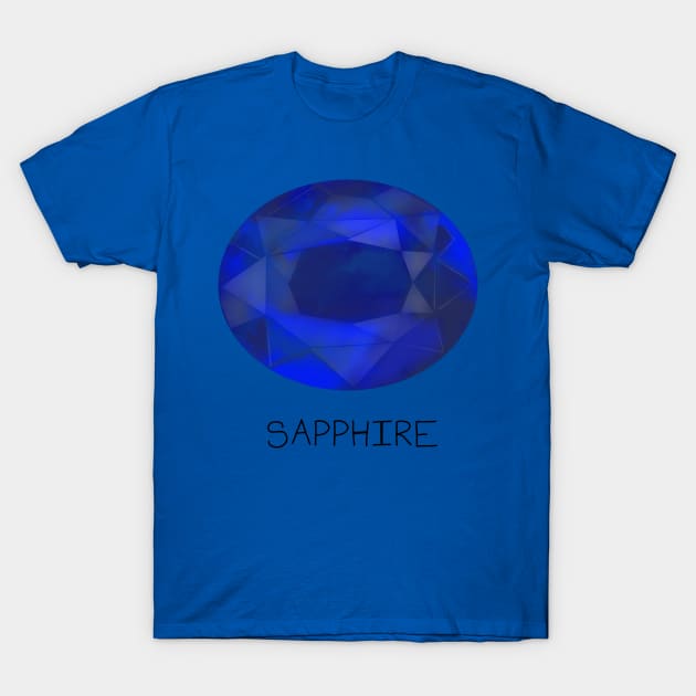 Sapphire Crystal September Birthstone T-Shirt by DesignsBySaxton